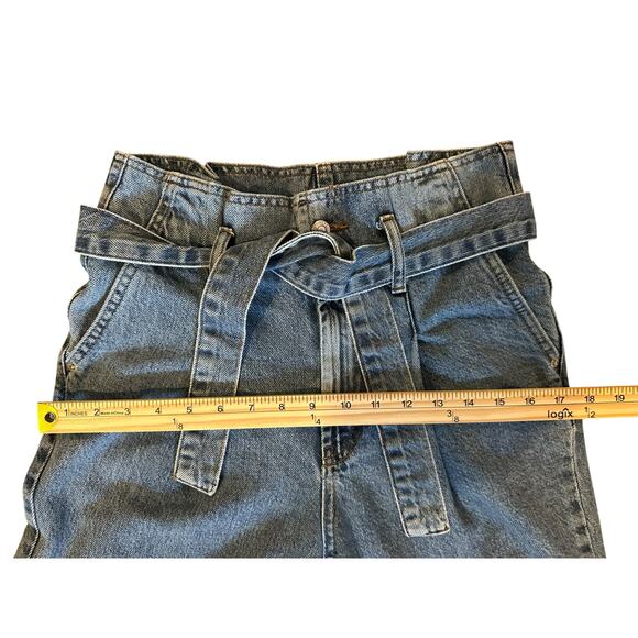 Topshop Paperbag High Waisted Belted Mom Jeans Size W26 L30 90s/Y2KDenim Retro - Picture 8 of 13